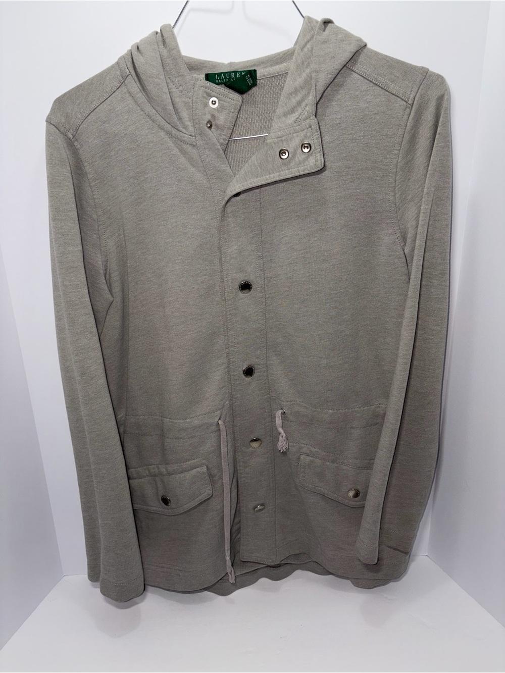 Lauren Ralph Lauren Hooded Knit Jacket - Light Taupe